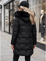Dámská zimní prošívaná bunda s kapucí, černá, FashionStreet TY5824