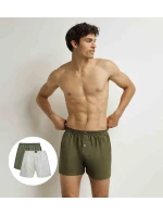 Pánské volné boxerky 2 ks DIM COTTON STRETCH LOOSE BOXER 2x - DIM - šedá