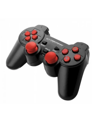 Gamepad Esperanza EGG106R (PC, PS2, PS3; barva černá, barva červená)