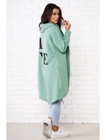 Plášť s potiskem v tmavě mátové barvě