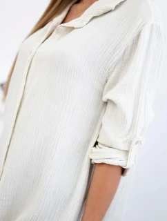 Bavlněná mušelínová košile světle béžová