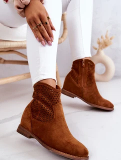 Semišové dámské boty na skrytém klínu Camel Solene