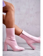Dámské lakované kozačky Růžove Margit