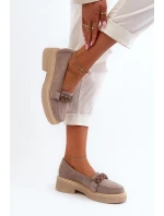 Dámské semišové mokasíny s ozdobou Cappuccino Zazoo 3429/W Dámské semišové mokasíny s ozdobou Cappuccino Zazoo 3429/W