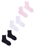 Yoclub Dívčí ponožky s volánem 3-Pack 2 Vícebarevné
