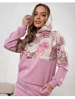 Sportovní souprava s květinovým motivem růžová (821148)
