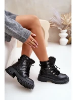 Zateplené Kotníkové Boty na Zip z Eko Kůže Černé Willatta Zateplené Kotníkové Boty na Zip z Eko Kůže Černé Willatta