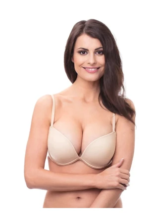 Hladká double push-up podprsenka W8144 FULL EFFECT PLAIN tělová - Wonderbra