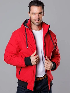 Pánská sportovní bunda s kapucí červená (5M3111-270)