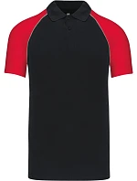 Kariban K 226 Baseballové piqué polo 20.K226 black/light grey/red