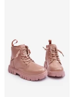 Ocieplane Lakierované Dětské Botky Big Star MM374144 Růžové