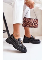 Zazoo 20176 Lakované Polobotky Mokasíny Dámské Z Přírodní Kůže Tmavě Zelené