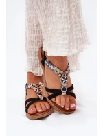 Plné Dámské Sandály S Dekoracemi Artiker 54C1334 Černé