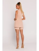 M776 Blejzr bez rukávů s jedním knoflíkem - béžový