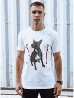 Pánské bílé tričko s potiskem FashionStreet RX5608