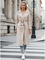 Dámský oversize kabát CASHMELY s dlouhým vázáním v béžové barvě FashionStreet NY0715 Dámský oversize kabát CASHMELY s dlouhým vázáním v béžové barvě FashionStreet NY0715