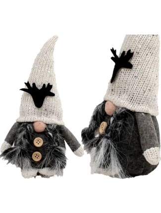 DEKORATIVNÍ TRPASLÍK 25CM S FLITRY ŠEDÁ DÍVKA