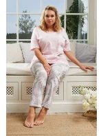 Italská móda Dracena cr. r. long. barva:růžová/potisk