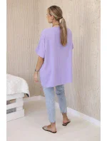 Oversized halenka s přívěskem světle fialová Oversized halenka s přívěskem světle fialová