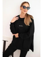Dámský bavlněný komplet mikina a legíny s nápisem Minimal černý