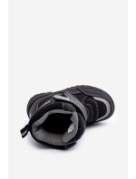 Dětské zateplené boty na suchý zip Black Big Star