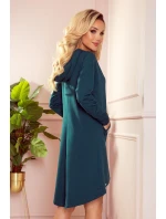 328-4 AMELIA Klokaní mikina s kapucí - BOTTLE GREEN