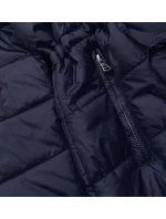 Tmavě modro-hnědá oboustranná dámská bunda (W556)