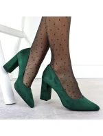 Zelené semišové lodičky na jehlovém podpatku Sergio Leone PB216