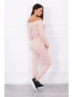 Sada s dvojitými pruhy v pudrově béžové barvě