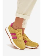 Dámské tenisky z pravé nubukové kůže žluté Marceline