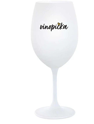 VÍNOPIČKA - bílá  sklenice na víno 350 ml