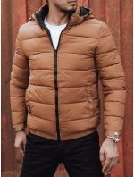 Pánská prošívaná zimní bunda s kapucí FashionStreet camel TX4829 Pánská prošívaná zimní bunda s kapucí FashionStreet camel TX4829