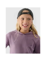 Dívčí nepruhovaná mikina s kapucí 4F Junior 4FJWMM00TSWSF1316-51S