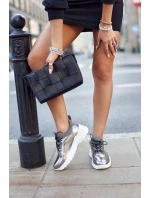 Kožené Sportovní Obuv Sneakers GOE GG2N3040 Stříbrné