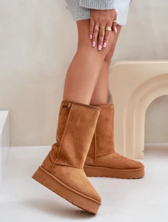 Vysoké Sněhové Boty Na Platformě Big Star OO274893 Camel