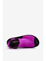 Zazoo 2914 Dámské sandály z semiše Fuchsie