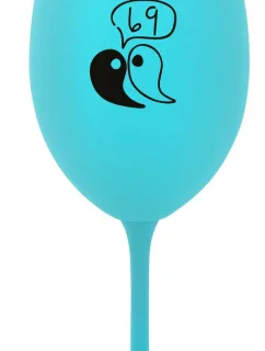 69 - tyrkysová sklenice na víno 350 ml