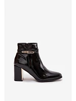 Lakované kozačky Dorelia D8257 černé - Sweet Shoes