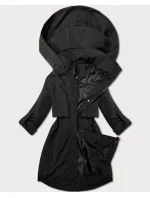 Jednoduchá černá dámská plus size bunda bez zateplení J Style (16M9257-392)