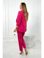 Elegantní souprava saka s kalhotami fuchsiová