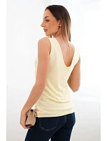 Dámská viskózová halenka bez rukávů s výstřihem do V žlutá