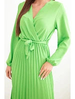 Šaty na zavazování s plisovaným spodkem světle zelená Šaty na zavazování s plisovaným spodkem světle zelená