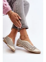 Zazoo 2883 Prodyšné balerínky z přírodní kůže Zlaté