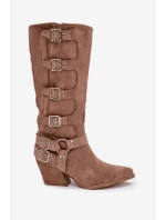 Kozaki Kowbojki Na Slupe Z Klamrami Cernobezove Fivelle