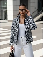 Dámská přechodová bunda se kšiltovkou TY4505 černo-bílá - FashionStreet Dámská přechodová bunda se kšiltovkou TY4505 černo-bílá - FashionStreet