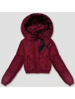 Krátká zimní bunda typu puffer ve vínové bordó barvě J Style (5M3260-1)