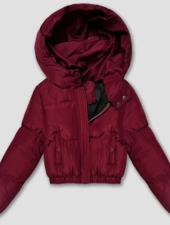 Krátká zimní bunda typu puffer ve vínové bordó barvě J Style (5M3260-1)