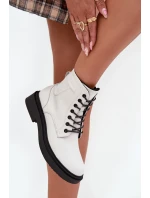 Zateplené dámské kotníkové boty z přírodní kůže Sergio Leone BT25248-S bílé