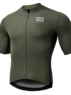 Cyklistický dres Rockbros 15220004004 ROAD TO SKY, pánský, s krátkým rukávem, velikost L – zelený