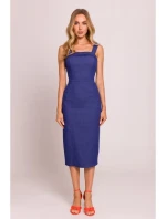 M843 Džínové midi šaty - modré